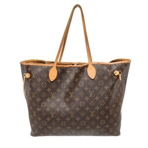 Louis Vuitton Vintage LV Monogram Neverfull GM Brown Coated Canvas Tote Bag